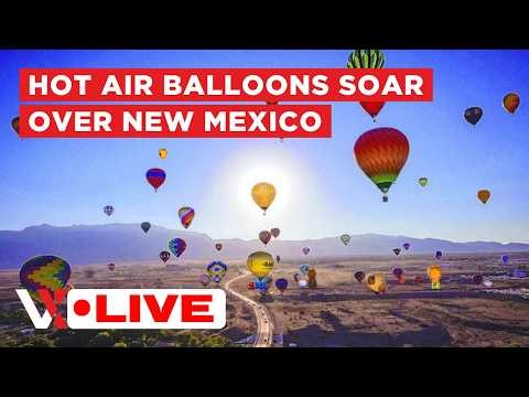 LIVE | Hot Air Balloons Fill New Mexico Skies | Albuquerque Balloon Fiesta Mass Ascension | VERTEX