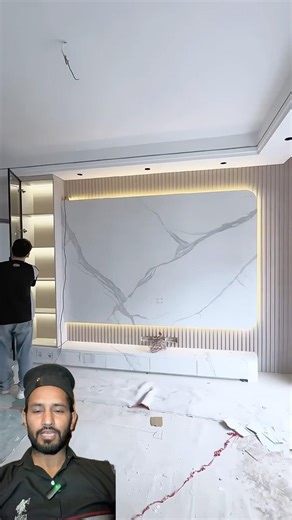 LCD Panel Design with Aluminum Profile 🔥 | Glass + Dot Light Wall Design Idea #lcdpanel