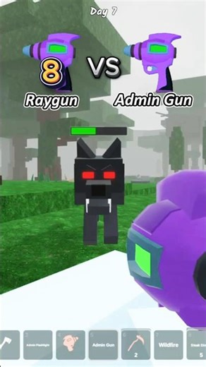 Raygun Vs Admin Gun 🔫 99 nights in the forest #99nightintheforest #99nights #roblox