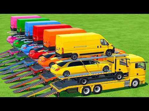GIANTS Ambulance vs MERCEDES vs Transporter vs MINI Trucks In Fs22 | Farming Simulator 22
