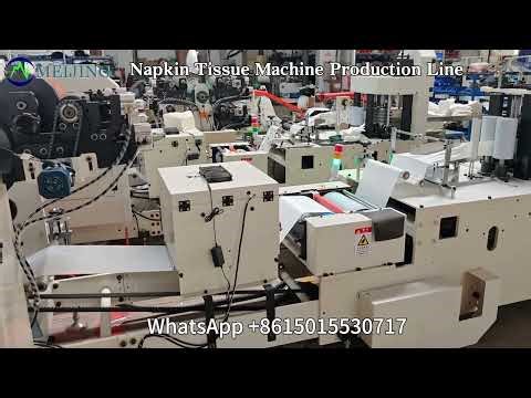 Meijing Machinery 1/8 Napkin Tissue Making Machine Production Line with 2 stacks/bag packing machine