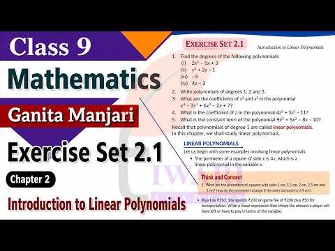 NCERT Solutions for Class 9 Maths Ganita Manjari Chapter 2 Exercise Set 2.1 Linear Polynomials.