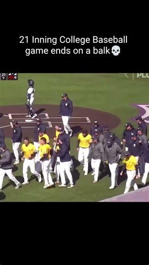 College Baseball Team loses on a Walk Off Balk after 21 Innings #baseball #collegebaseball #ncaa