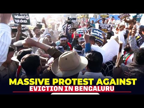 SDPI and local residents hold protests condemning eviction of houses in Yelahanka, Bengaluru