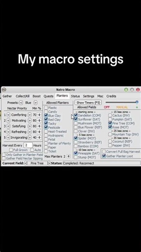 Best macro settings for pine tree