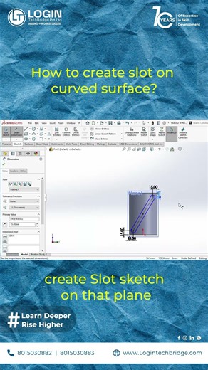 SolidWorks Tutorial: Slot on Curved Surface (Easy Method)
