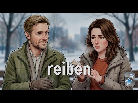 German Listening: The Verbs 'reiben' & 'einreiben' (Dialogue with Text)