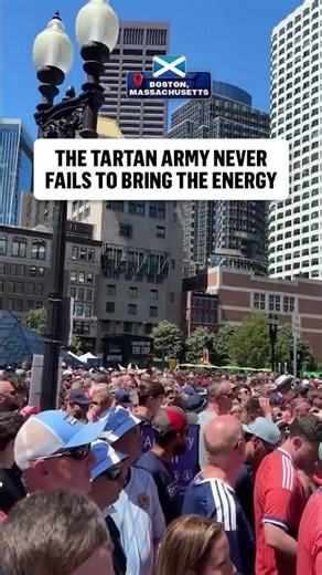 Scotland fans singing the national anthem while waiting for the train to Boston Stadium 🏴󠁧󠁢󠁳󠁣󠁴󠁿