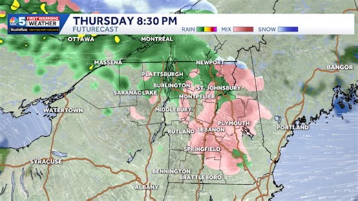 Hour-by-hour timeline: See when rain, icy conditions possible in Vermont (April 3, 2026)