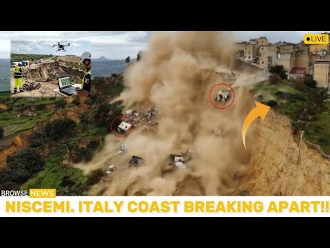 1 Minutes Ago! Niscemi Cliffside Breaking Apart as Huge Lanslide After Massive Strom Strike The Sea