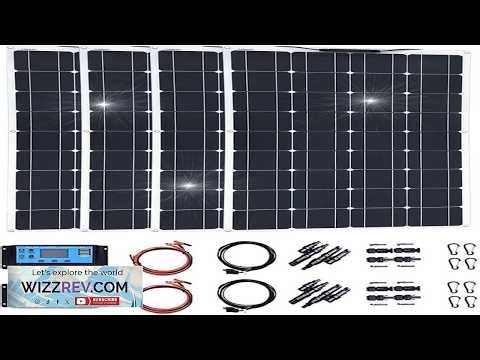 1200W Portable Solar Panel Kit with Charge Controller(40A) 4pcs 300 Watt Flexible
