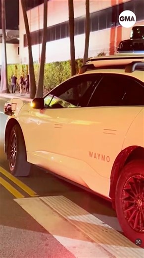 Good Morning America on Instagram: "New video shows a wayward Waymo in California taking a wrong turn straight into an active fire scene in Hollywood."