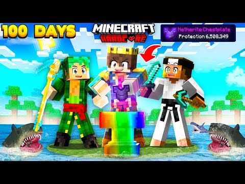 100 days On STRANDED ISLAND But You Have SUPER OP ANVIL In Hardcore Minecraft 😱