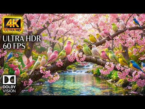 Beautiful Spring Birds in 4K 🌸🐦 Relaxing Piano Music With Birds Singing Heal Stress, Anxiety