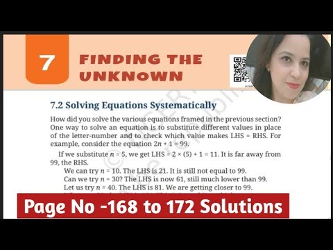 Finding The Unknown Class -7 Maths Ganita Prakash Chapter 7 | Page No - 168 to 172 Solutions 