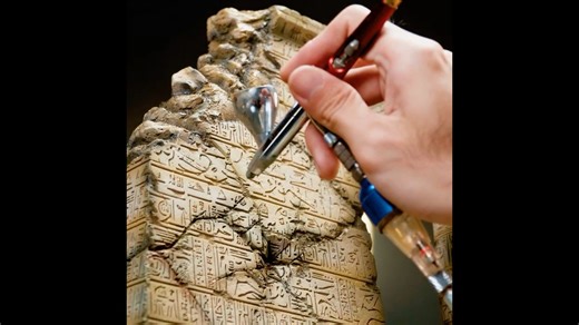 Realistic aged stone you can actually replicate #airbrushing #painting #diy