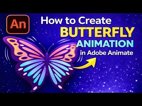 How to create Butterfly 🦋 Animation in Adobe Animate cc || 2d Animation Tutorial || Dipan Animation