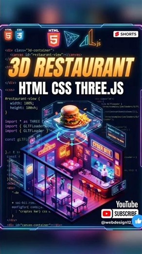 Build a 3D Restaurant Website 🤯 #shorts #coding #html #ytshorts