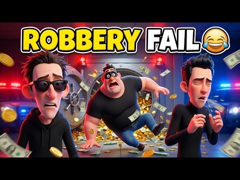 3 Noob Thieves vs Bank 🤣 | Hilarious Robbery Fail Animation