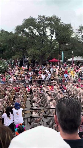 Texas A&M Band joined in on the fun at Battle of Flowers Parade