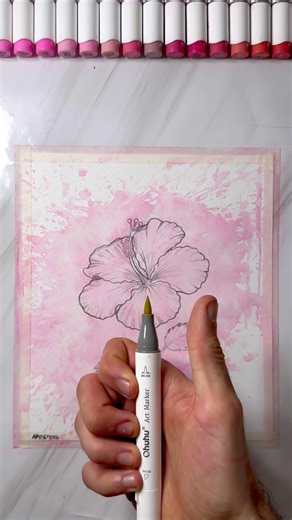 Stained Art & Realistic Hibiscus Drawing! ✍️✨🌺 Which Flower should I Draw Next?! 🤔 #shortsart