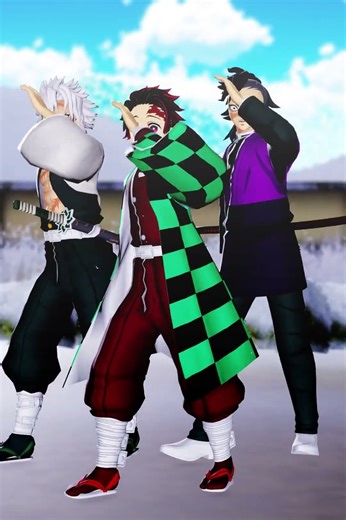 MMD x Demon Slayer - Megan Megan Hada - Tanjiro , Sanemi , Genya