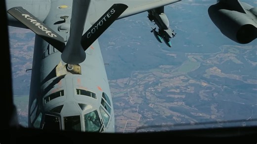 America’s 8-engine nuclear bomber lines up on its target - then the bomb run begins
