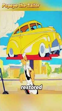 Popeye vs Bluto: car repair battle. #fyp #movie #anime #cartoon
