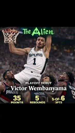 👽 THE ALIEN ARRIVES 👽 | Wemby’s INSANE Playoff Debut #viralsports #nba