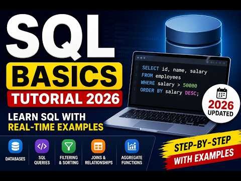 ▶️ Video 3:SQL Basics Tutorial 2026 Learn SQL with Real Time Examples
