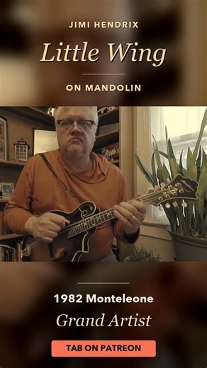 Little Wing on Mandolin | Jimi Hendrix • 1982 Monteleone #shorts #mandolin #shorts #monteleone