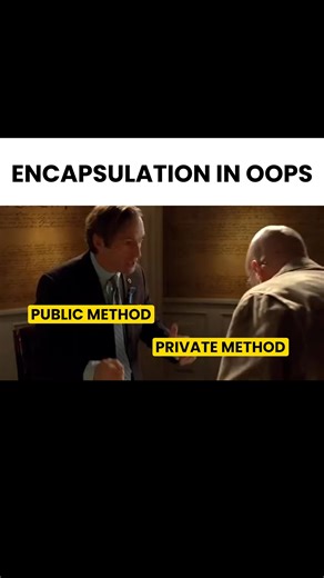 Akash • Python & Tech Enthusiast 🚀 on Instagram: "Encapsulation in Object-Oriented Programming means wrapping data (variables) and the methods that work on that data into a single unit called a class. It helps protect data from direct access and misuse, making programs safer and easier to maintain. A public method can be accessed from anywhere outside the class and is used to interact with the object. A private method is meant to be used only inside the class and hides internal logic from the o