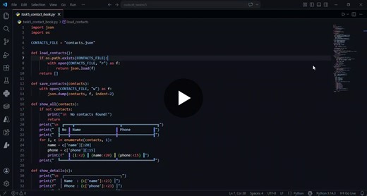 CodSoft Contact Management System in Python | Shubham Gavand posted on the topic | LinkedIn