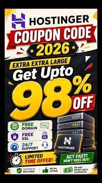 Hostinger Coupon Code 2026 | Hostinger Promo Code 2026 | Coupon Code for Hostinger | Upto 98% off