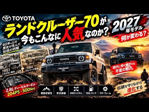 😱 なぜランドクルーザー70は今も大人気？2027年新型モデルの進化と魅力を徹底解説！