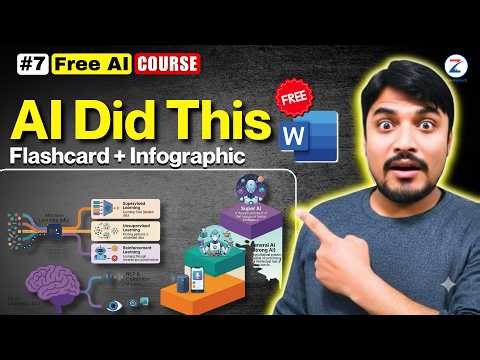 How to Create AI Flashcards & Infographic in MS Word — NotebookLM FREE | Urdu/Hindi