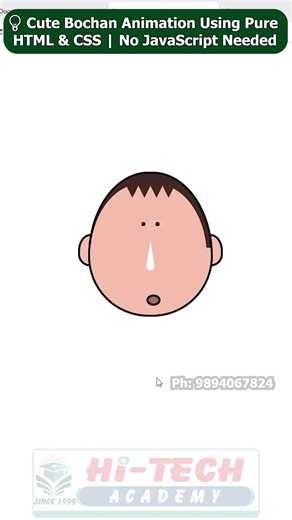 ✨ Cute Bochan Animation Using Pure HTML & CSS | No JavaScript Needed 💻
