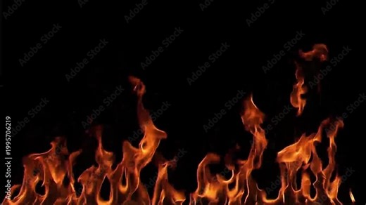 Intense Real Fire Explosion Effect – Black Background Special FX for Film, Game, and Video Editing Projects