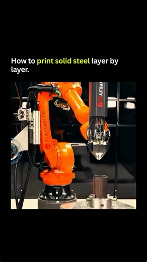 Essential AI Daily | Robots & Tech on Instagram: "Factories are changing forever. We used to cut metal away to make parts. That was slow. It wasted material. Now look at this machine. It changes the rules. It builds strong metal parts from nothing but wire and electricity. Watch the steel grow layer by layer, and don’t forget to follow @essentialaidaily. The video captures a powerful process called Wire Arc Additive Manufacturing. Engineers call it WAAM. This giant orange industrial robot is a m