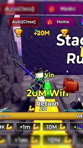 +1 Power to Pull a Sword (own) autofarm wins script showcase #roblox #script #shorts