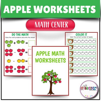 Apple Math Kindergarten -First Grade | Fall Early Finisher Worksheets
