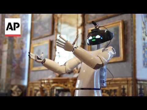 A robot is the latest tour guide at an art museum in Italy