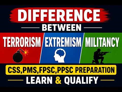 Difference between Terrorism, Extremism, & Militancy/The terror/ Extrimism/ Militancy/Militant/ppsc
