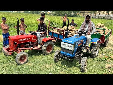 We Brought Two Trolleys of Over Loaded Bricks in Sonalika and Mahindra Tractor | Mini Tractor
