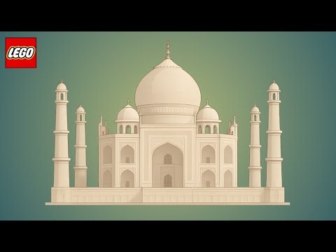 Lego mini micro Tajmehal iconic Mughal architect (tutorial)