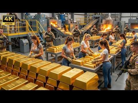 Inside the 24K Gold Factory USA | How Mining Ore Is Refined Into Gold Bars (Full Process)