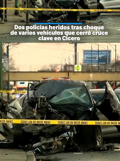 Dos oficiales de policía resultaron heridos en un accidente de varios vehículos ocurrido alrededor de las 4:49 de la madrugada en la intersección de Roosevelt y Cicero. Los agentes fueron trasladados al Hospital Mount Sinai, mientras que al menos tres autos quedaron con graves daños y autobuses de la ruta 54 de la CTA fueron desviados por la actividad policial.