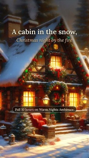 A Cabin in the Snow ❄️ Christmas Night by the Fire