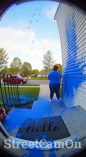 She Tried to Steal a Porch Package… It EXPLODED in Blue Paint 😭📦💥🔵 #porchpirate #instantkarma