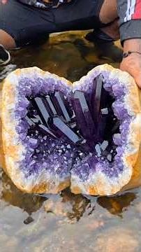 Incredible Amethyst Geode Discovery! Giant Dark Purple Crystals Hidden Inside a Beautiful Stone